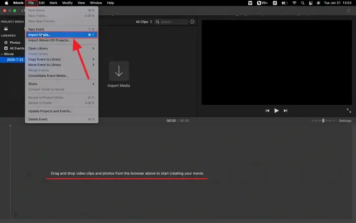 import a video to imovie