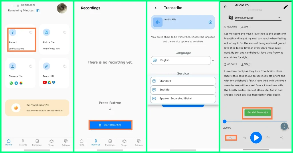 podcast recording transcription in podcast transcript generator transkriptor