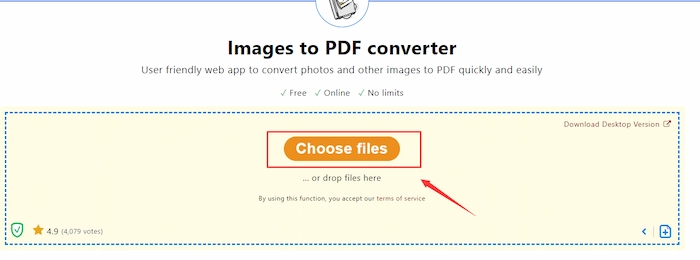 upload your file to pdf24