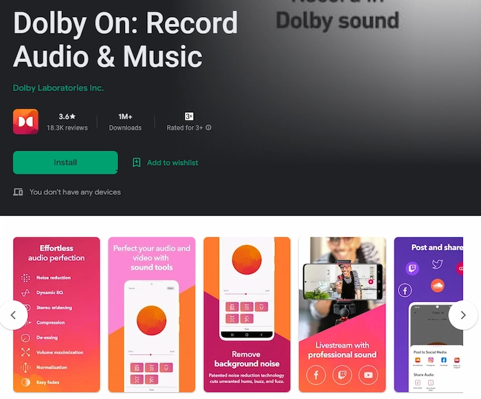 best android audio recorder dolby on