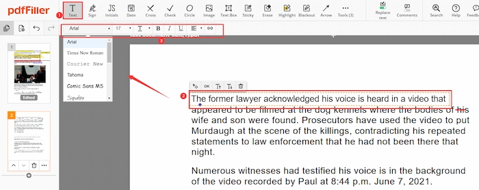 change font in pdf in pdffiller