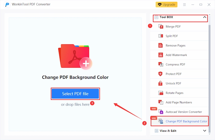 click change pdf background color