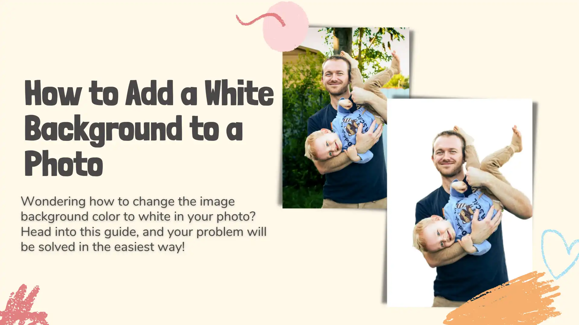 how to add a white background to a photo poster