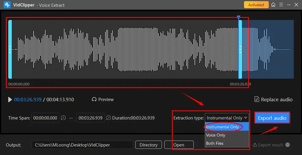 how to make a song an instrumental in workintool vidclipper
