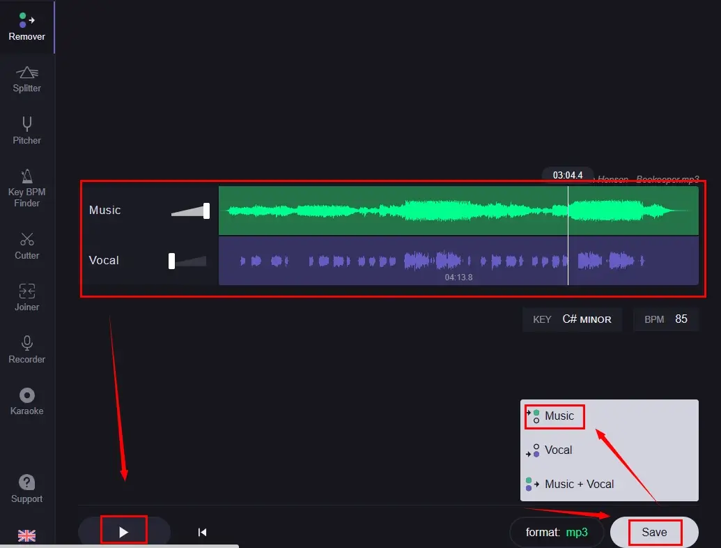 how to make a song an instrumental online in vocal remover