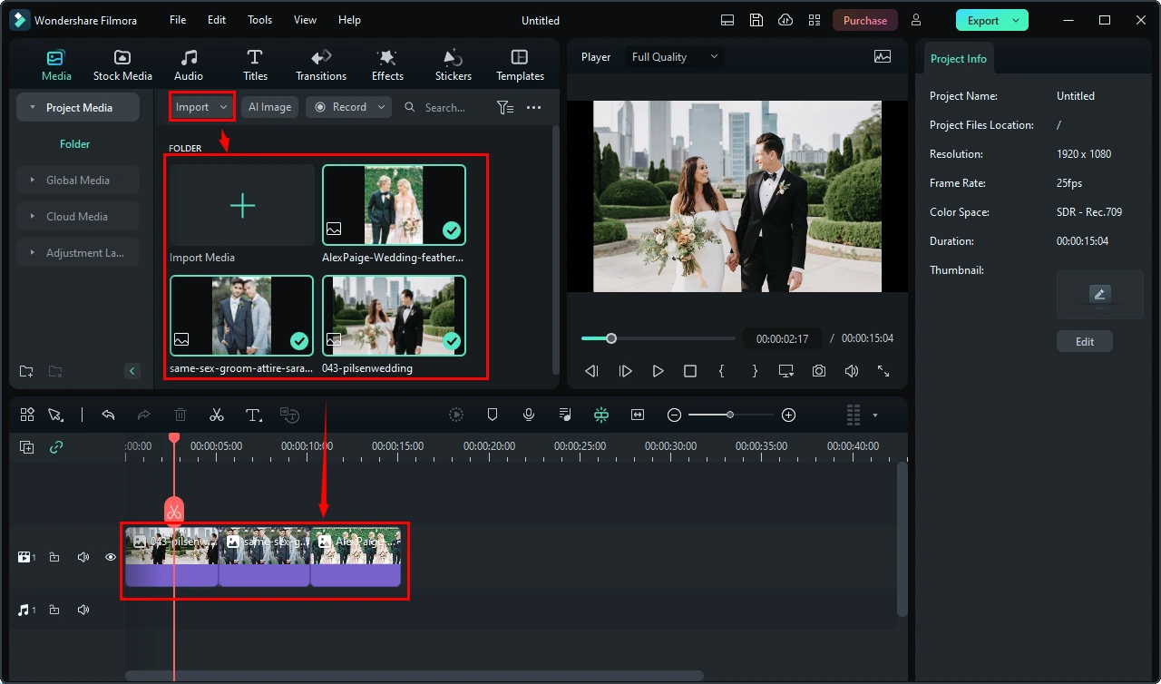 how to make a wedding video on mac using fimora editing page 1