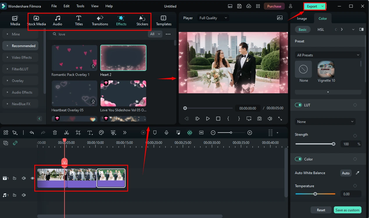 how to make a wedding video on mac using fimora editing page 2