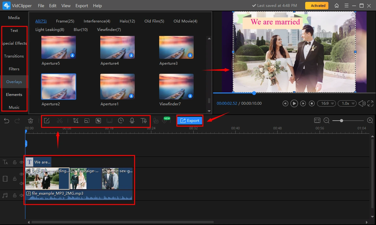 how to make a wedding video on windows using workintool vidclipper editing console 2