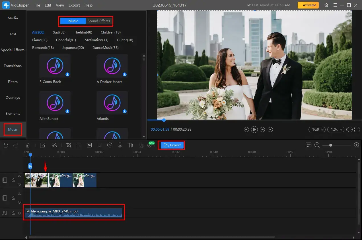 how to make a wedding video on windows using workintool vidclipper editing console 3