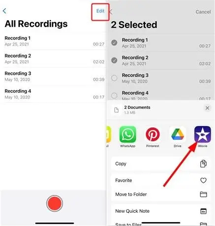 how to merge voice memos on iphone 1