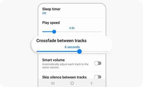 how to use crossfade in sumsung phone