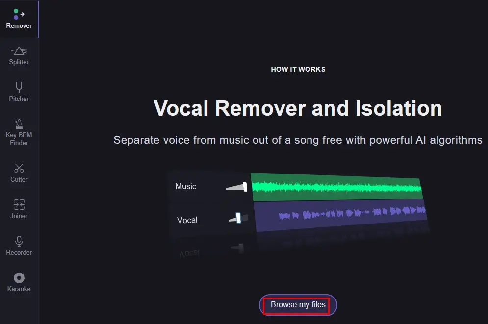 import your song in vocal remover