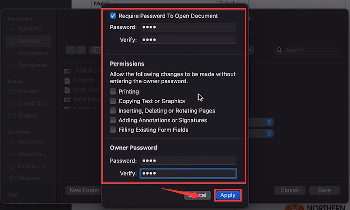 password protect a pdf on mac preview
