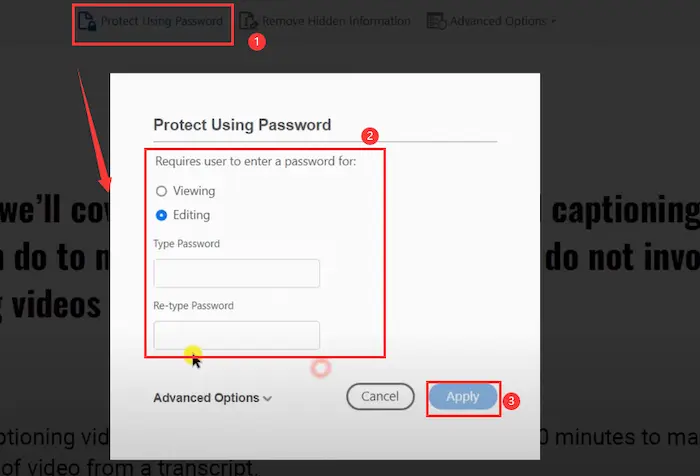 how to password protect pdf in adobe