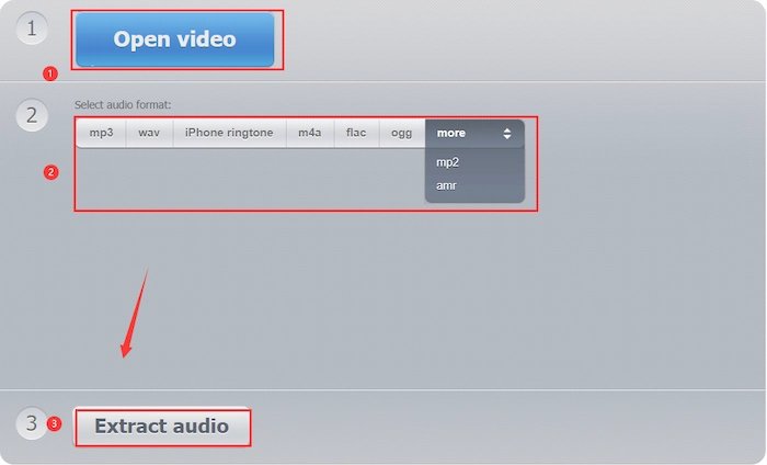 pull audio from mp4 online with 123apps