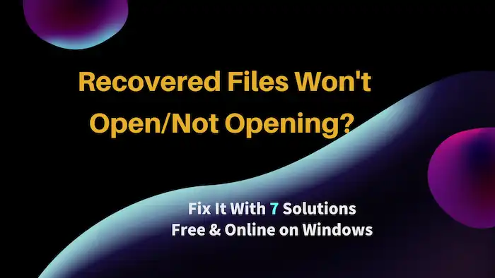 recovered files won't open