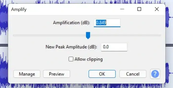 resort to amplify in audacity