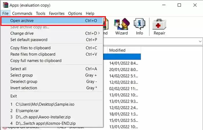 winrar iso file recovery