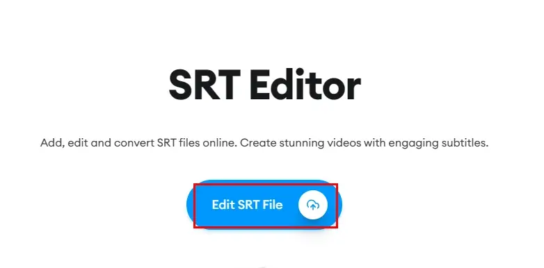 choose edit srt file in veed io srt editor