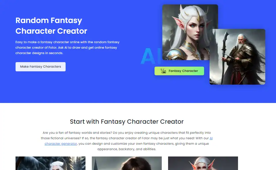 fotor fantasy character creator