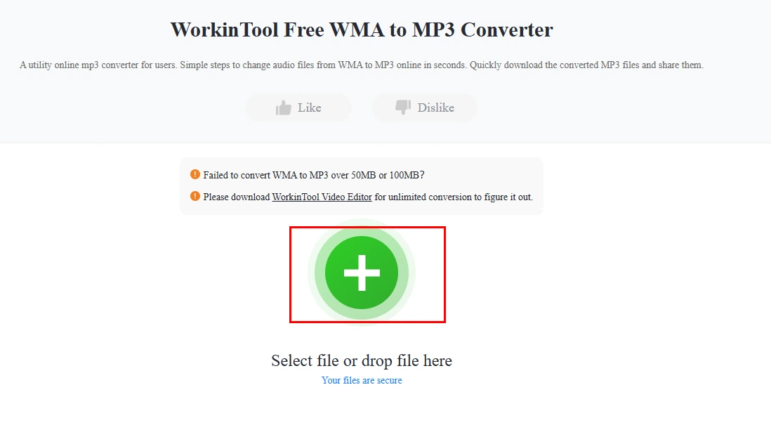 how to convert wma to mp3 online with workintool online wma to mp3 converter 1