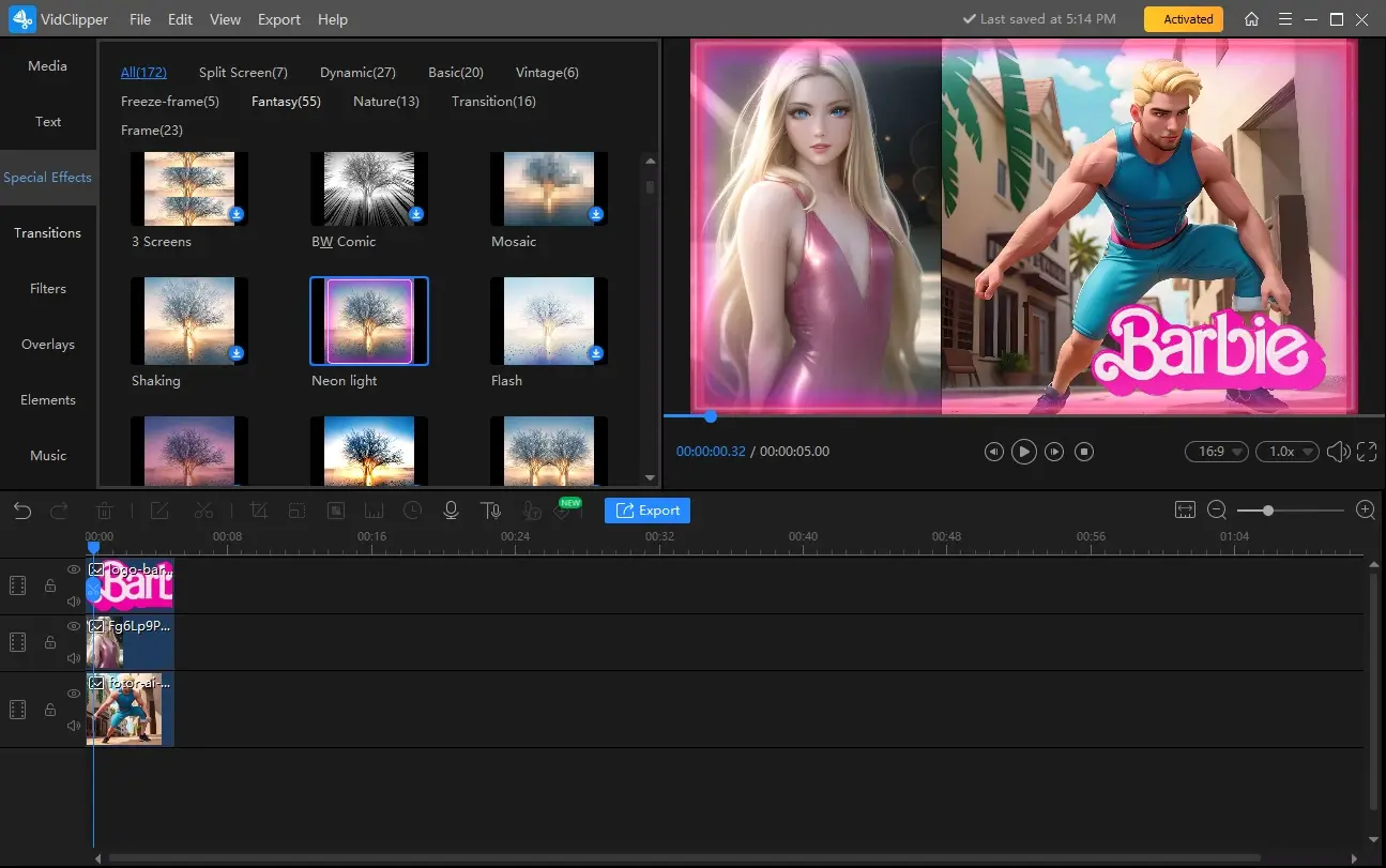 how to create a barbie style video in workintool vidclipper add overlay