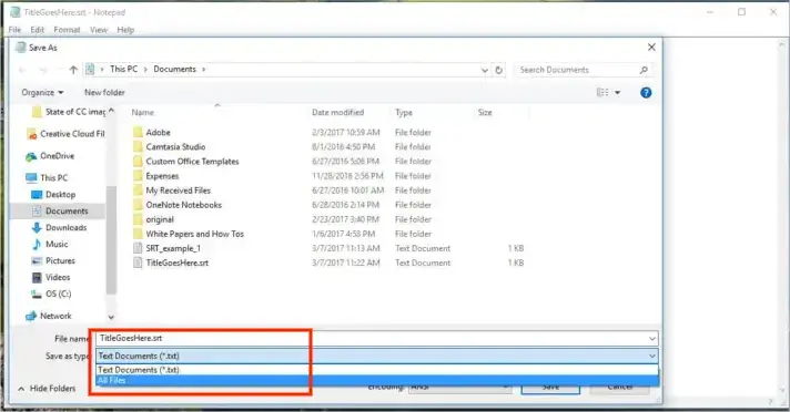how to make an srt file for videos on windows with notepad 2