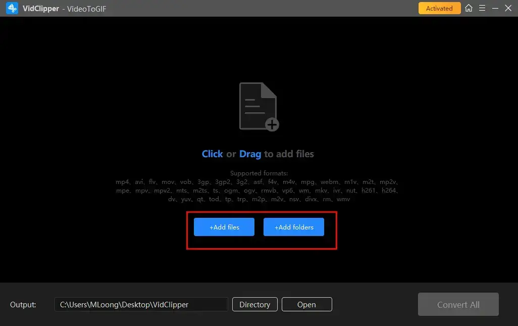 import videos to workintool vidclipper