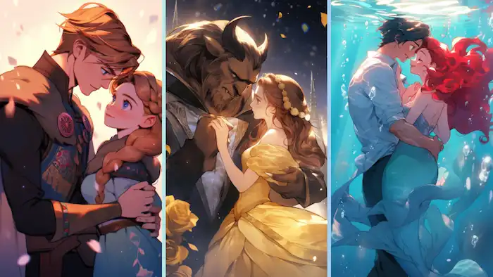 ai disney male and female characters