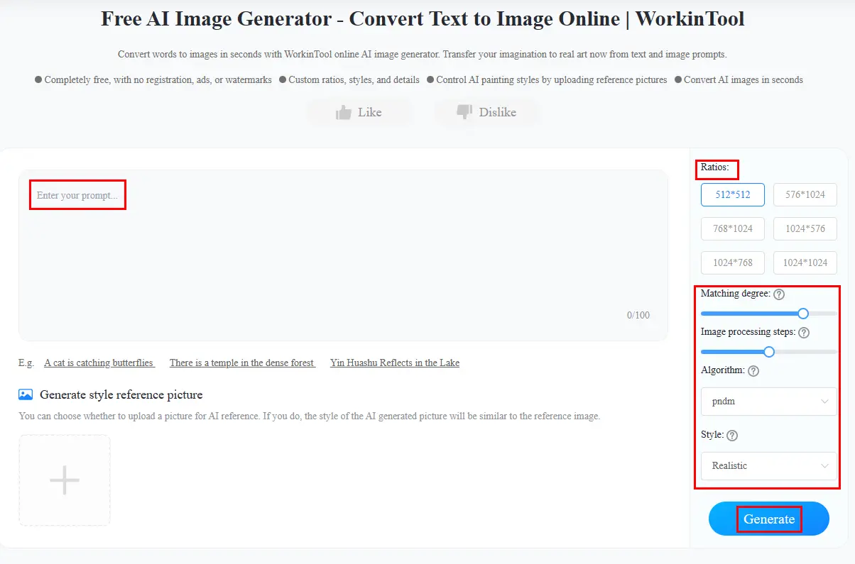 ai landscape generator workintool online ai image generator