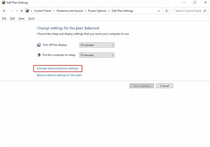 change advanced plan settings