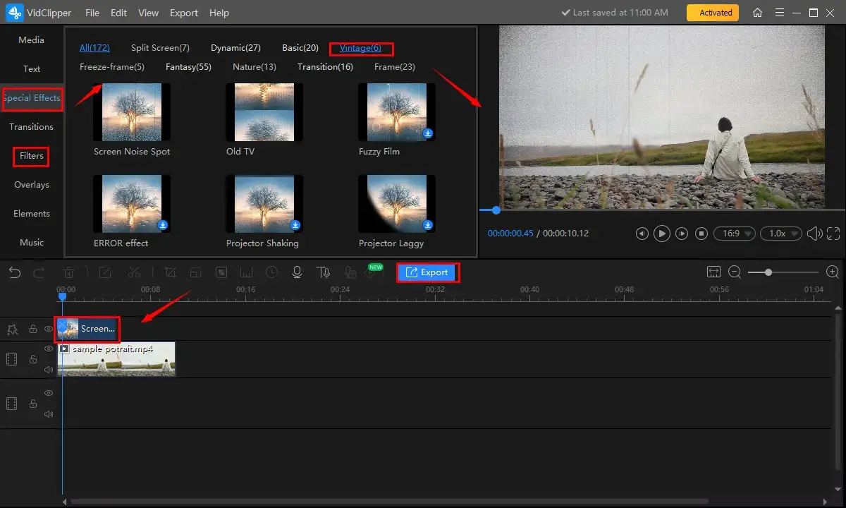 how to add a vintage effect to a video on windows using workintool vidclipper