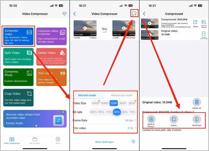 how to compress a video on iphone