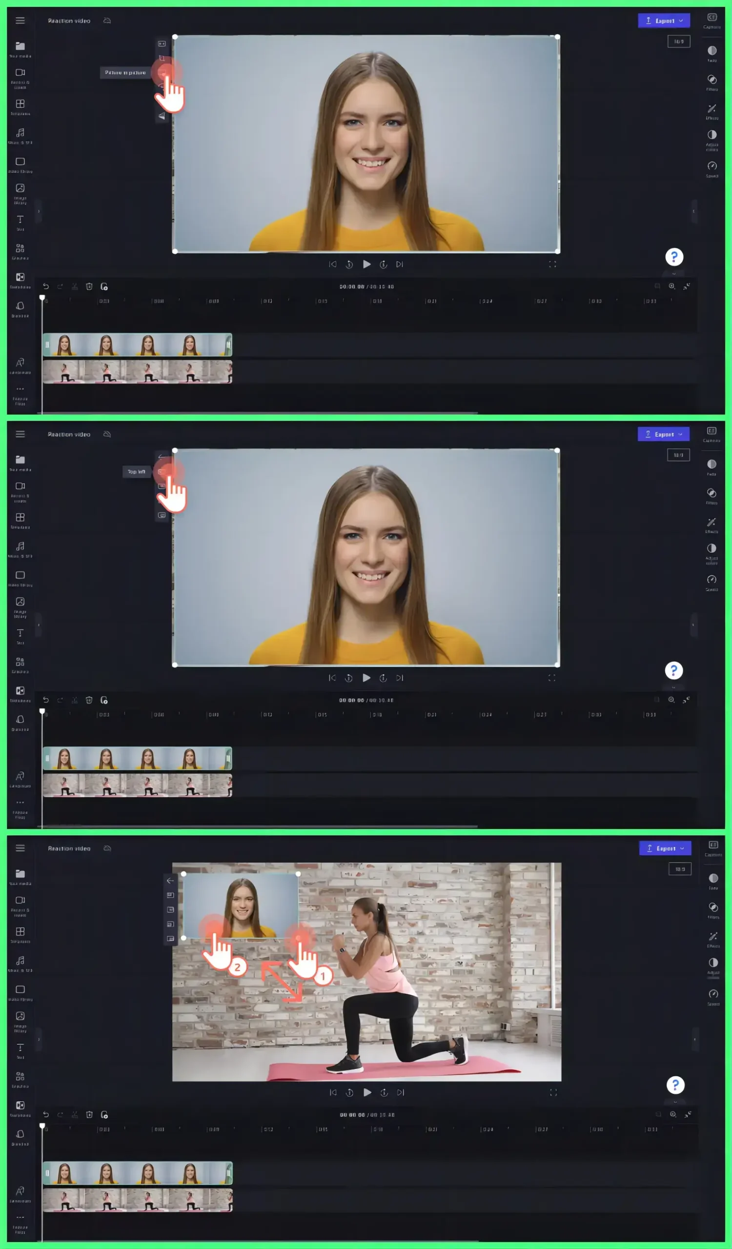 how to make a reaction video via clipchamp screen recorder and video editor