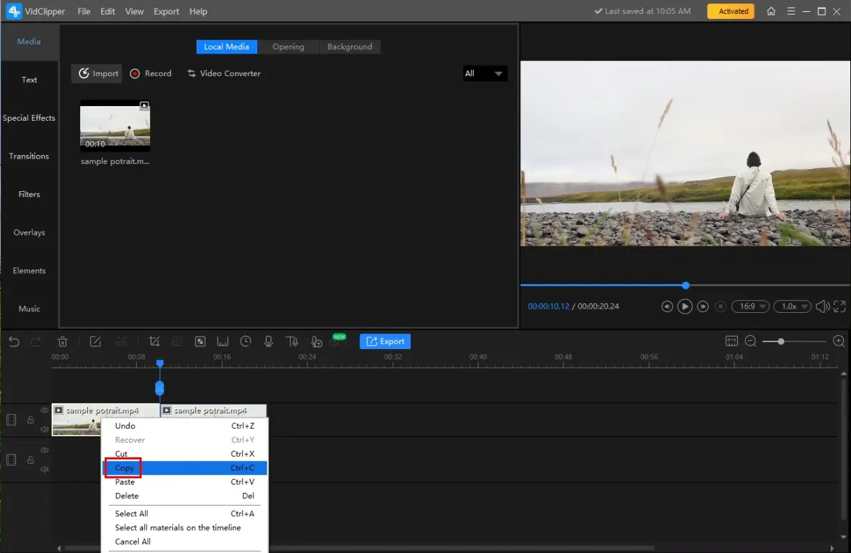 how to make a video longer in workintool vidclipper loop a video