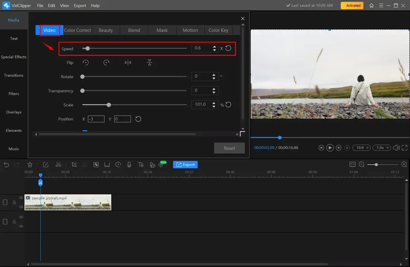 how to make a video longer in workintool vidclipper slow down a video