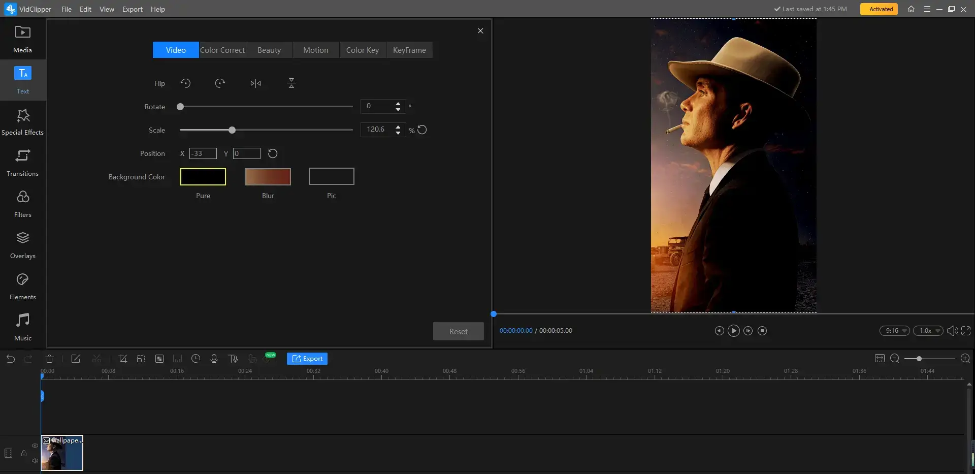 how to make a video look like oppenheimer movie using workintool vidclipper color correction