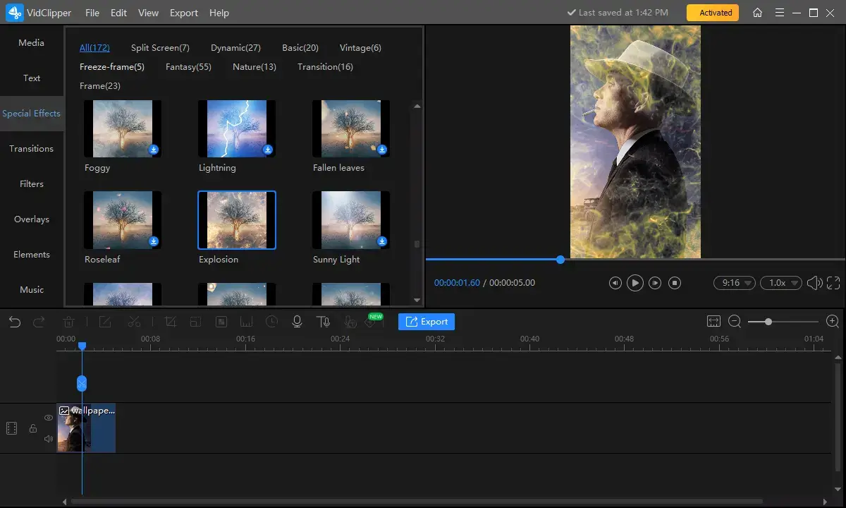 how to make a video look like oppenheimer movie using workintool vidclipper filter