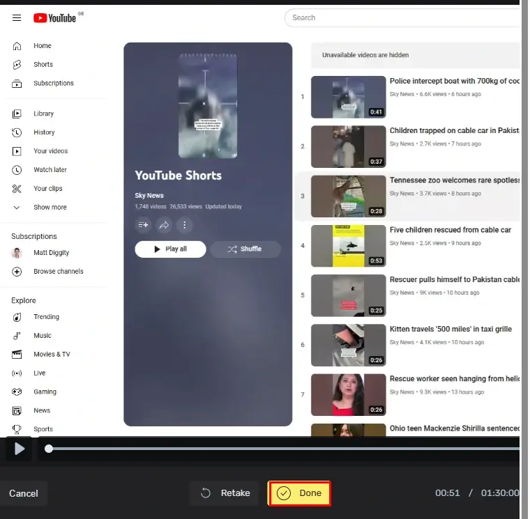 how to record youtube shorts online via 123 apps 3