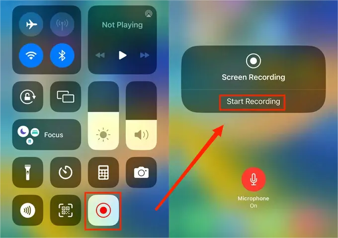 how to screen record on snapchat on iphone