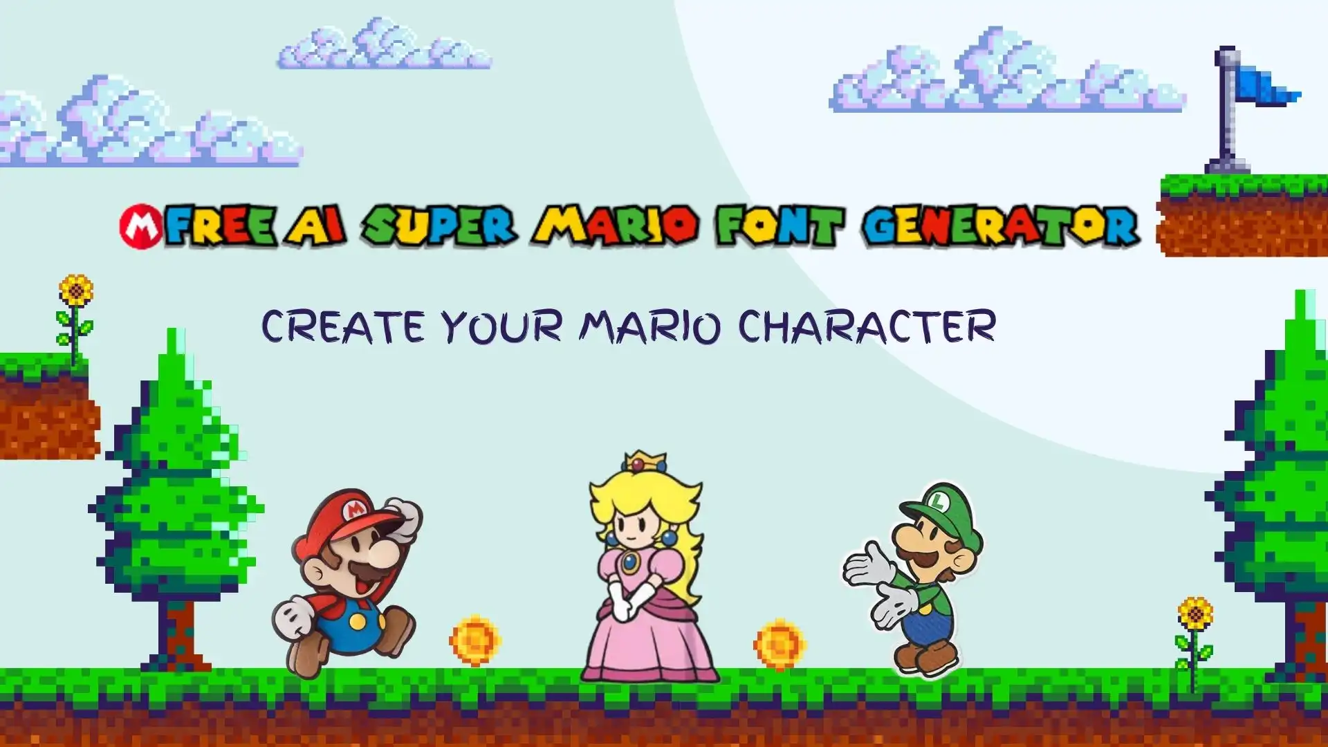 FREE AI Super Mario Font Generator: Create Your Mario Character