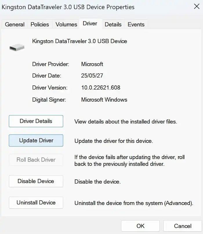 update driver external hard drive not showing up