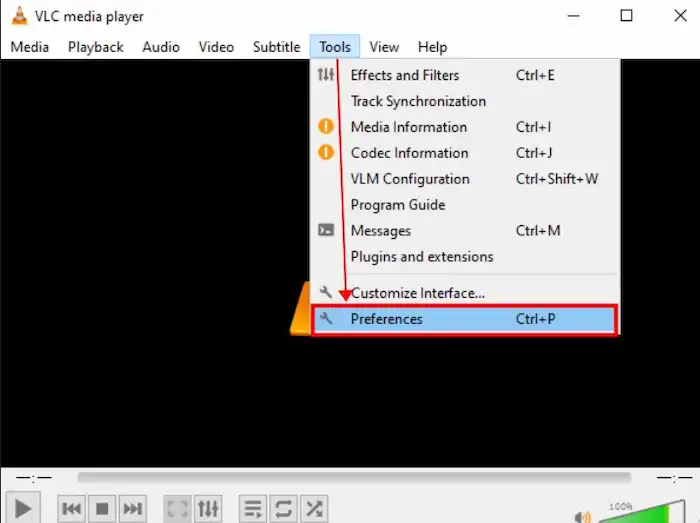 vlc preferences