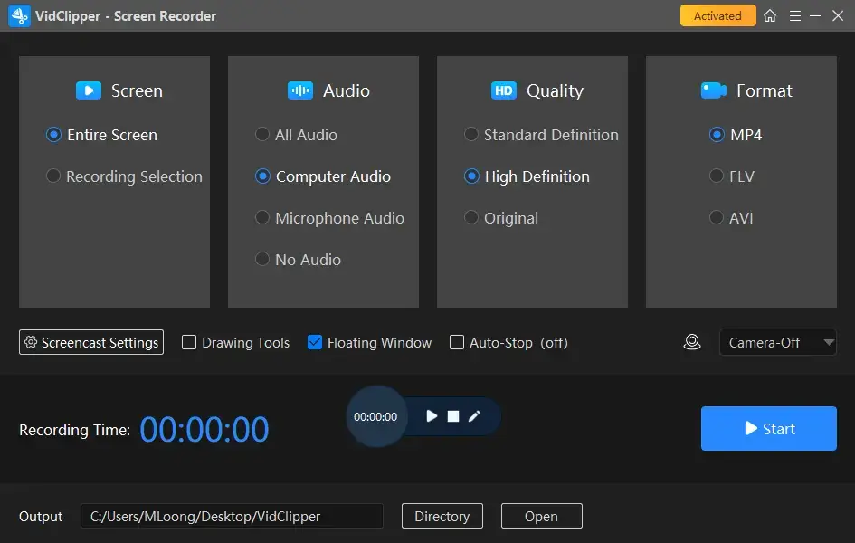 workintool capture screen recorder review interface