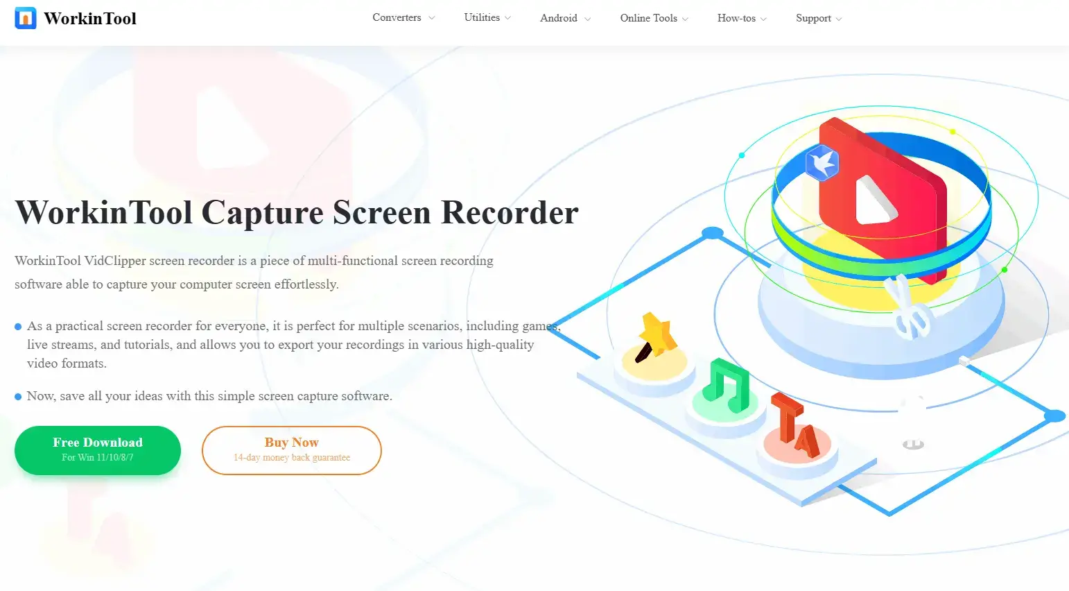 workintool capture screen recorder review official website page