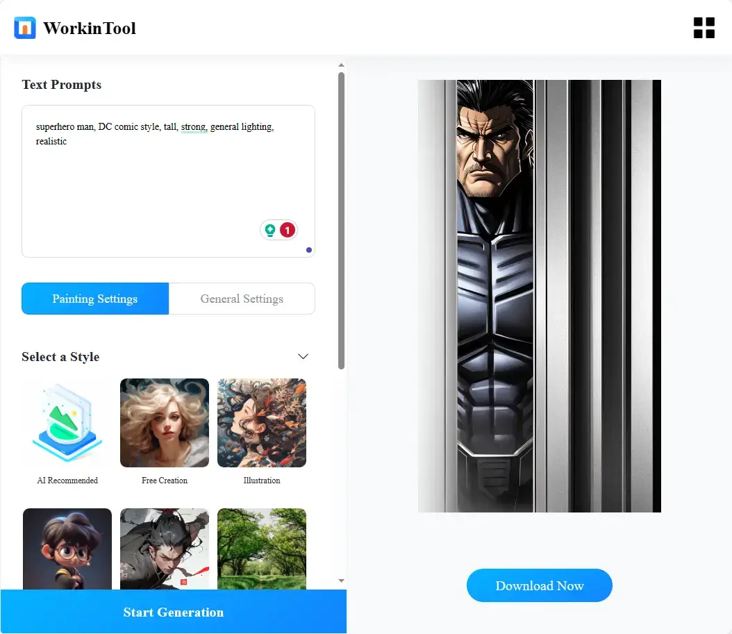 ai dc character generator workintool online ai image generator