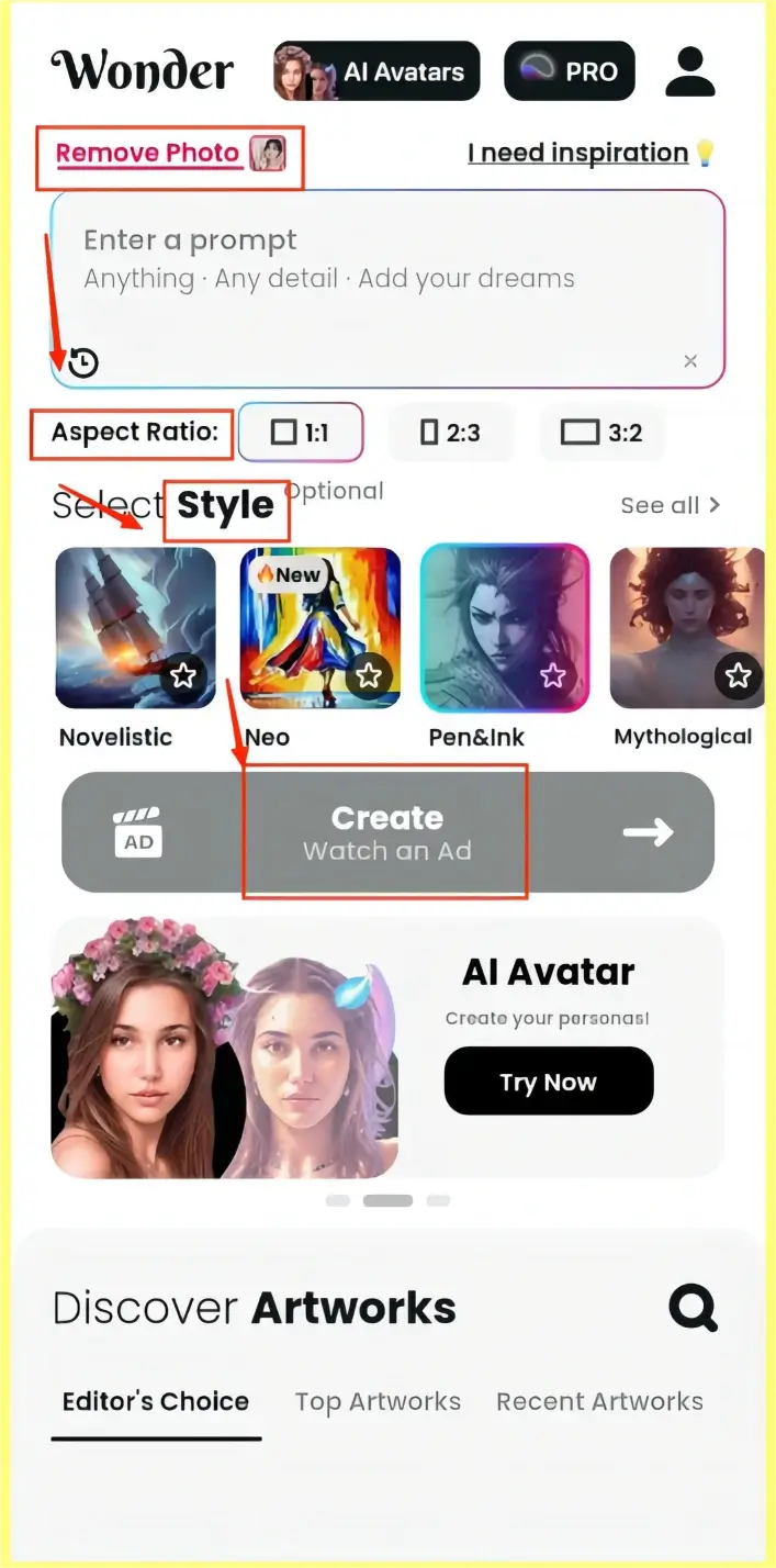 Wonder - AI Art Generator para iPhone - Download