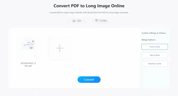 combine pdf to long image online