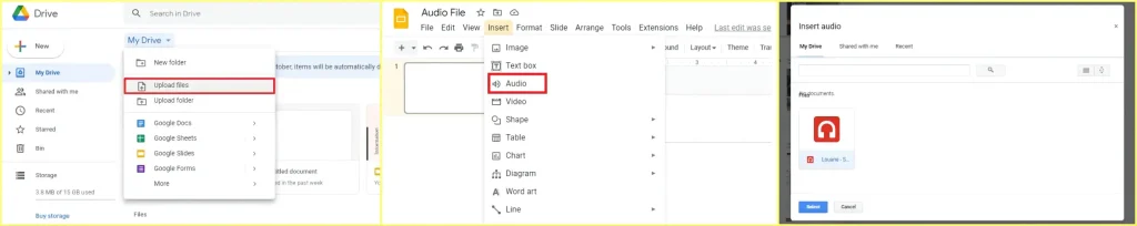 how to add audio to google slides