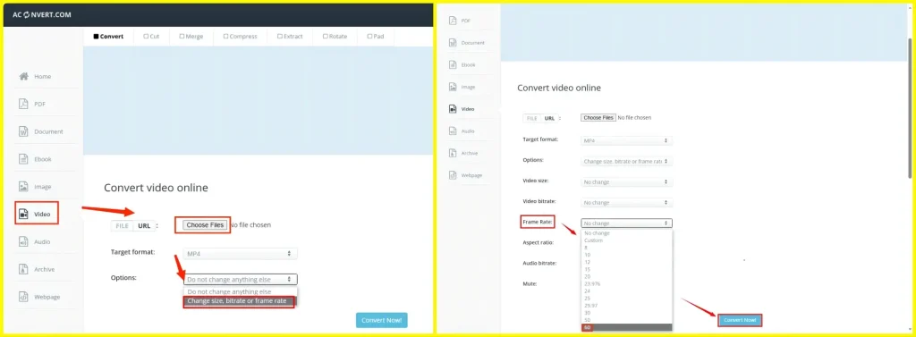 how to convert video to 60 fps online in aconvert